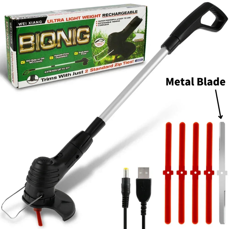 Cordless Electric Grass Trimmer with Adjustable Shaft