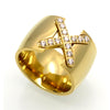 Gold Pave CZ Cross Ring