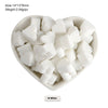 A small white bowl filled with silicone crown star heart beads for DIY jewelry making