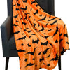 Black Bat Print Flannel Blanket