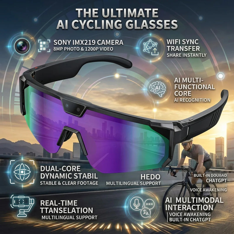 KI-Smart-Brille mit 4K-Kamera & Echtzeit-Übersetzung