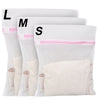 Three mesh laundry bags labeled L, M, and S for delicate clothing care
