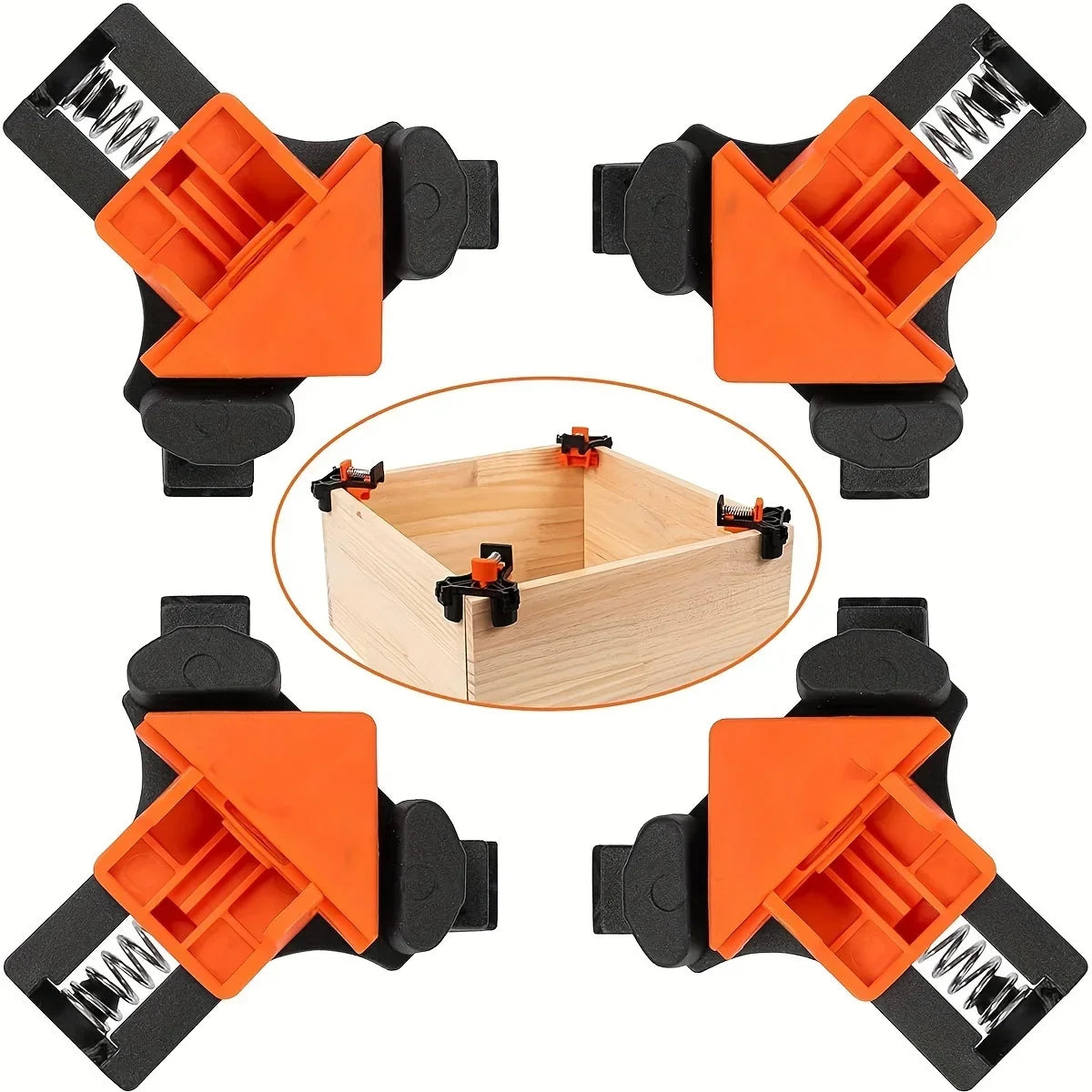 Adjustable Right Angle Corner Clamps for Woodworking (4-Pack)