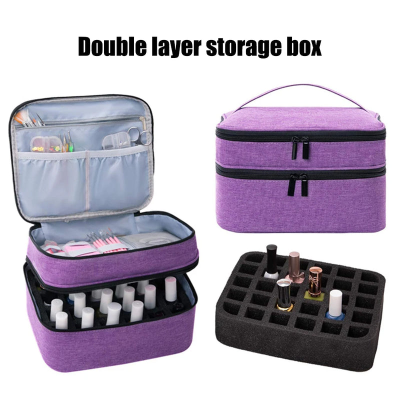Double-Layer Portable Nail Polish Organizer