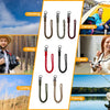 Various heavy duty paracord neck lanyards with metal clips shown in outdoor activities like climbing, hiking, cycling, and fi