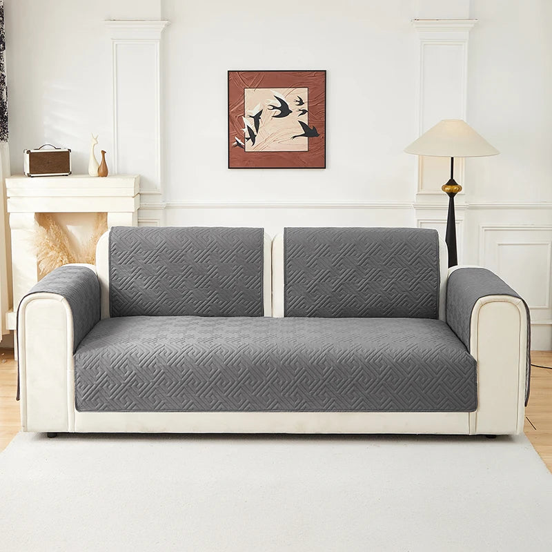 Geometric Quilted Sofa Cover – Soft, Stretchable Protection for Any Seat