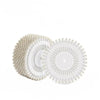A set of colorful round pearl straight pins for sewing and crafts, shown in a flat lay view.