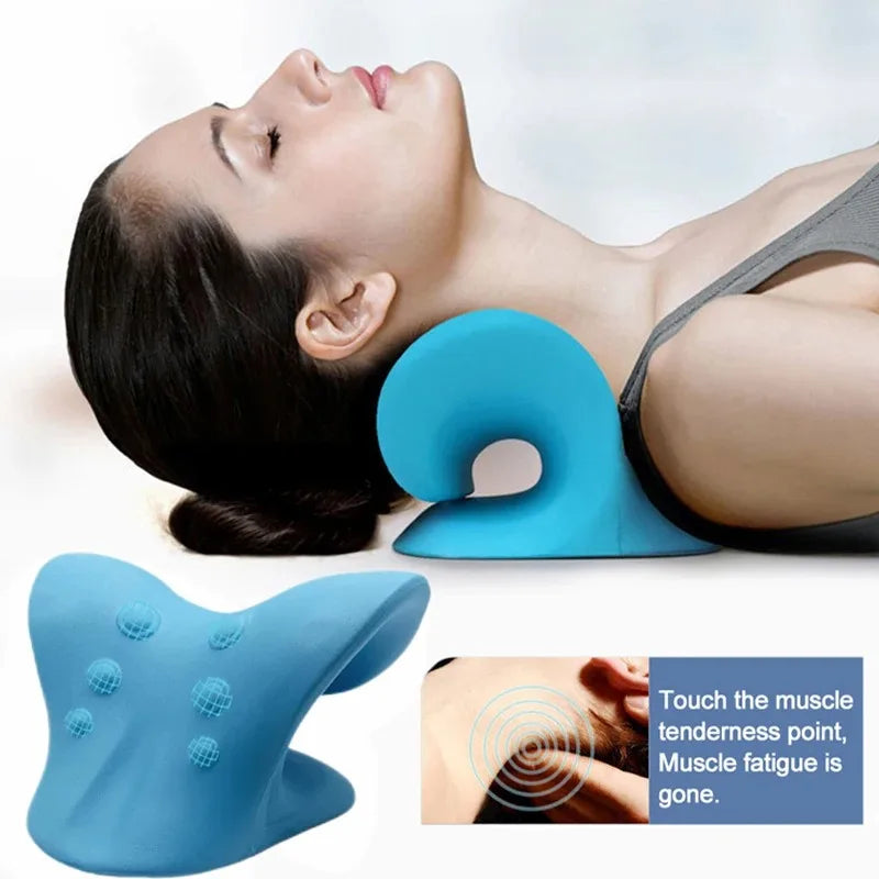 Neck and Shoulder Relaxer Pillow with Cervical Traction Support