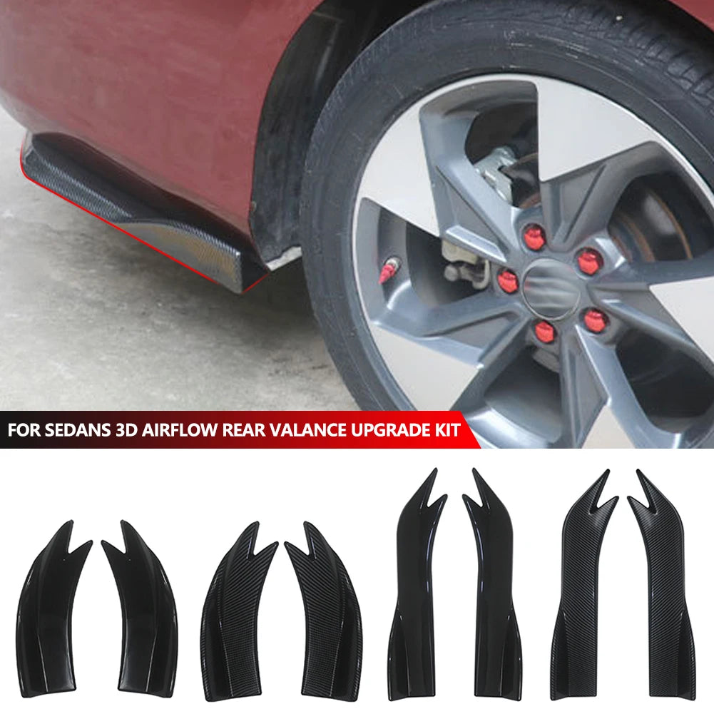 Universal Car Rear Bumper Splitters with Carbon Fiber Finish