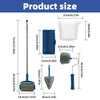 A set of self-priming paint rollers and a white paint cup with various sizes shown for wall painting.