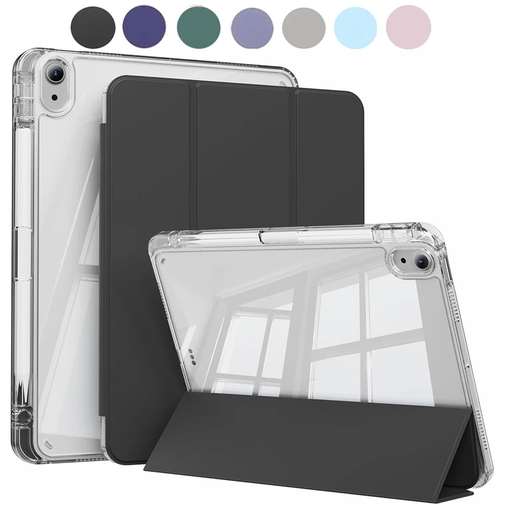 Crystal Clear iPad Case with Built-in Pencil Holder