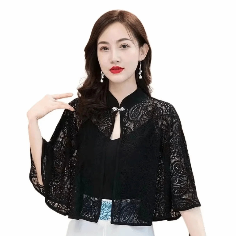 Bohemian Spitze Schal Poncho