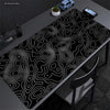 Large Abstract Desk Mat with Stitched Edges