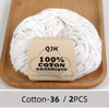100% Organic Cotton Yarn for Knitting and Crocheting (2-Pack)