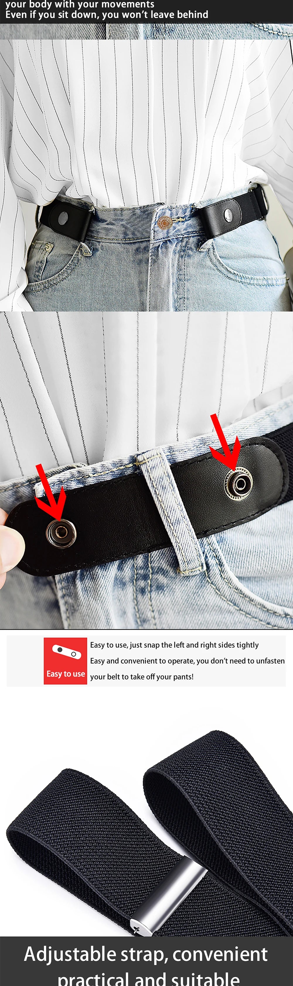 Two black elastic straps used as belts or accessories for clothing