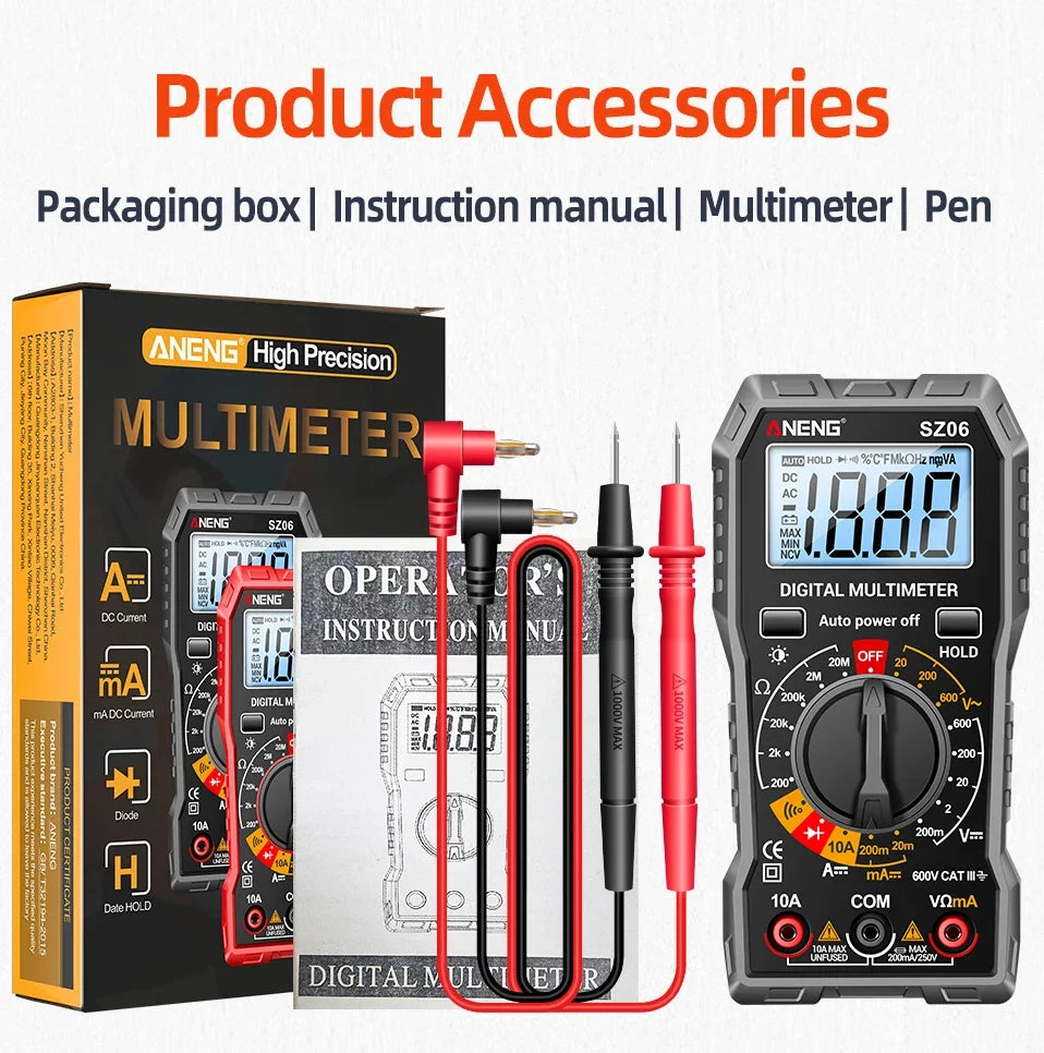 Compact Digital Multimeter with 2000-Count Accuracy for Home and Electrical Work