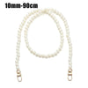 A delicate strand of white pearls used as a chain strap for bags or purses.