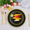 Elegant White Plastic Plates with Gold Rim