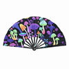Holographic Folding Hand Fan with UV Glow Effect