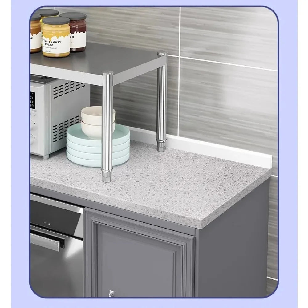 A kitchen cabinet featuring a self-adhesive oil-proof sticker on the door, with jars and bowls displayed on the countertop.