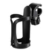 Black 360° rotating bottle holder designed for strollers, bikes, and wheelchairs