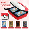 Red and white multi-functional hard-shell storage box for trading cards with dividers