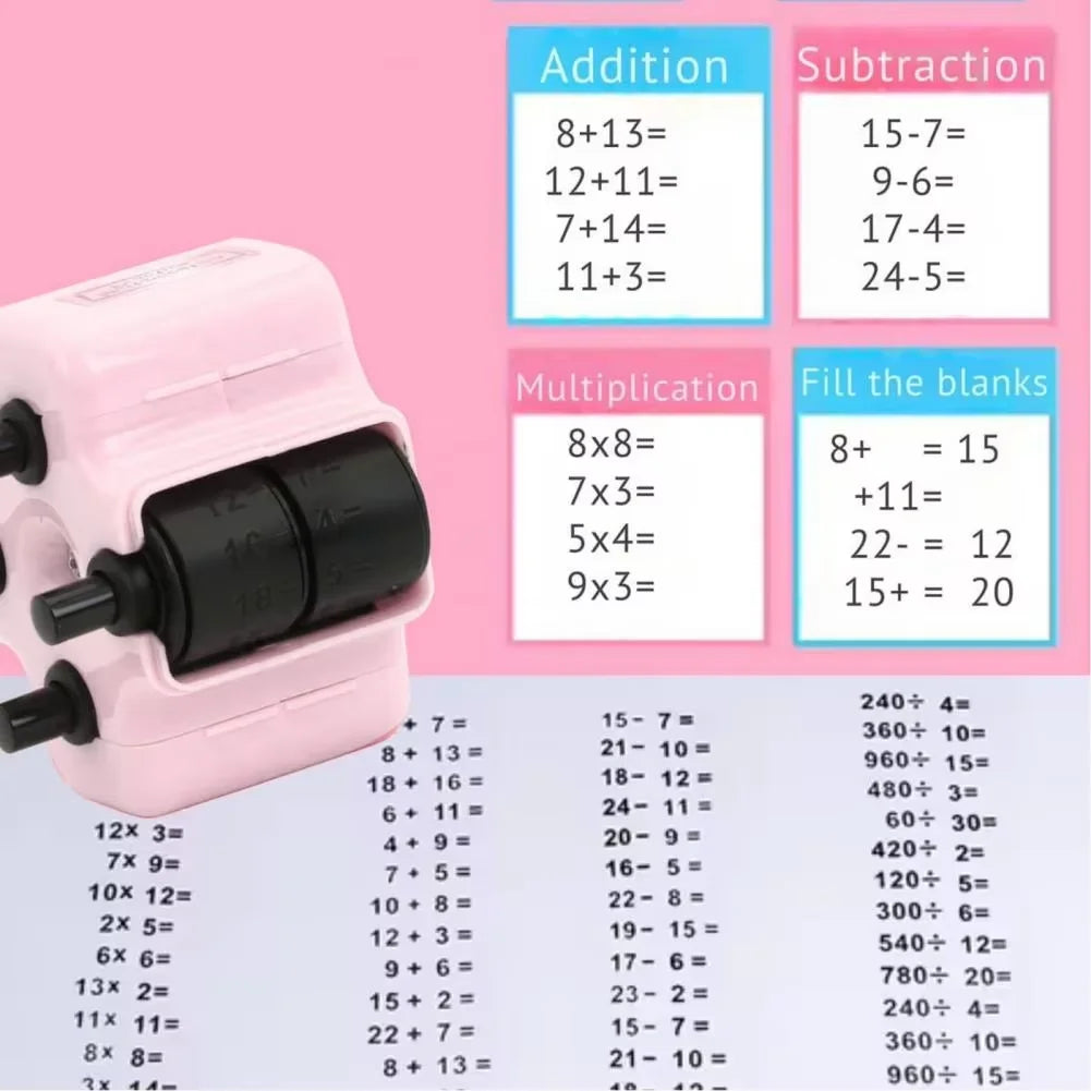 4-in-1 Math Roller Stamp Set – Addition, Subtraction, Multiplication & Division Practice
