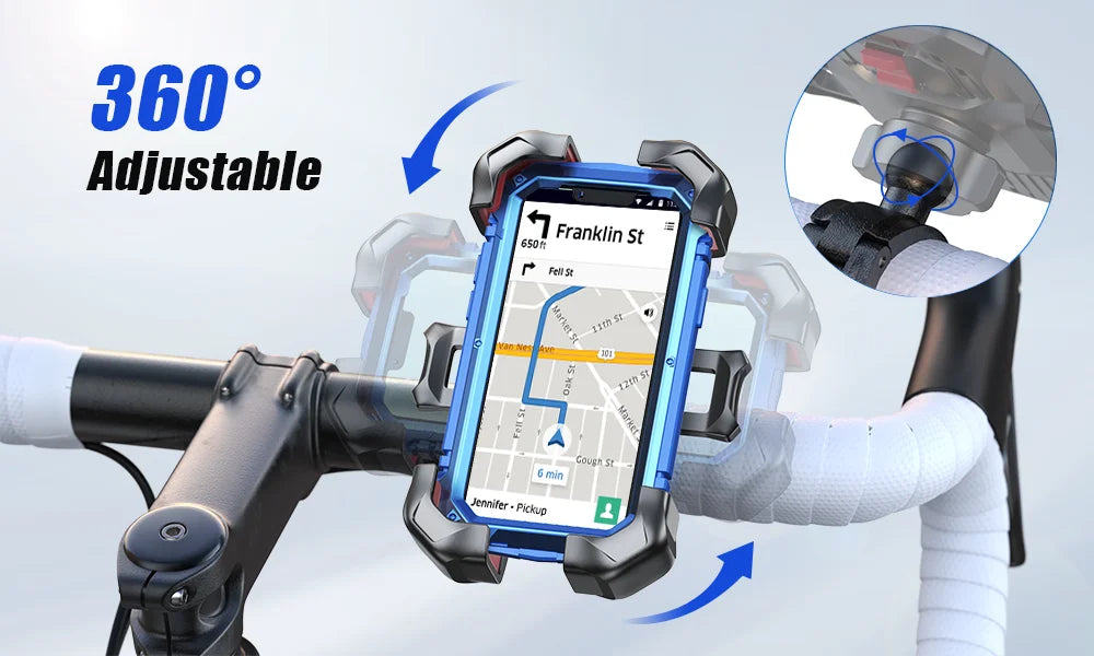 Universal Bike Phone Holder with 360° Rotation & Auto-Lock