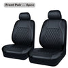 Un ensemble de protections de siège de voiture en cuir PU noir, avec un motif en losange.