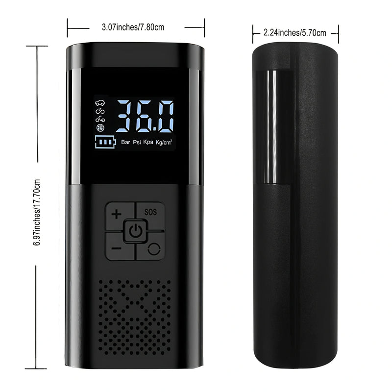 Cordless Portable Tire Inflator with Digital Gauge