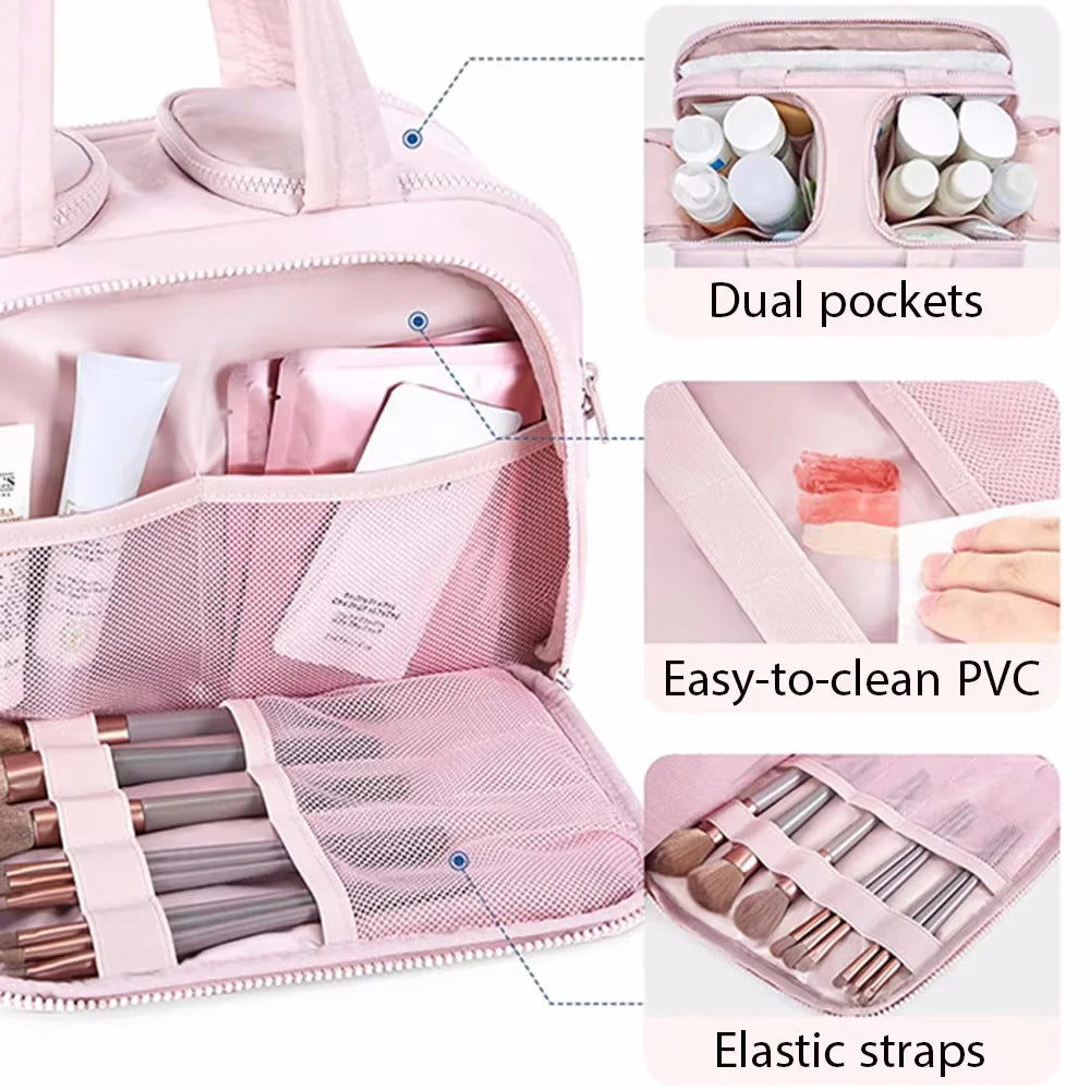 Waterproof Travel Toiletry Organizer Bag with Hanging Handle