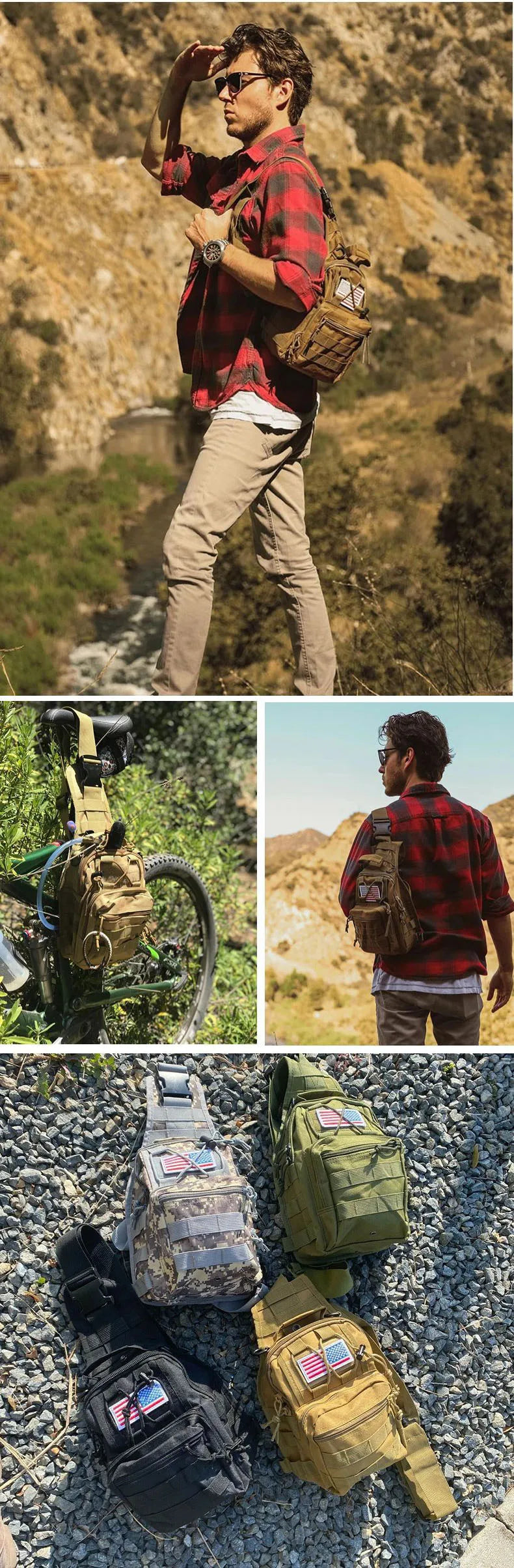 Tactical Sling Bag with MOLLE System for Outdoor Adventures