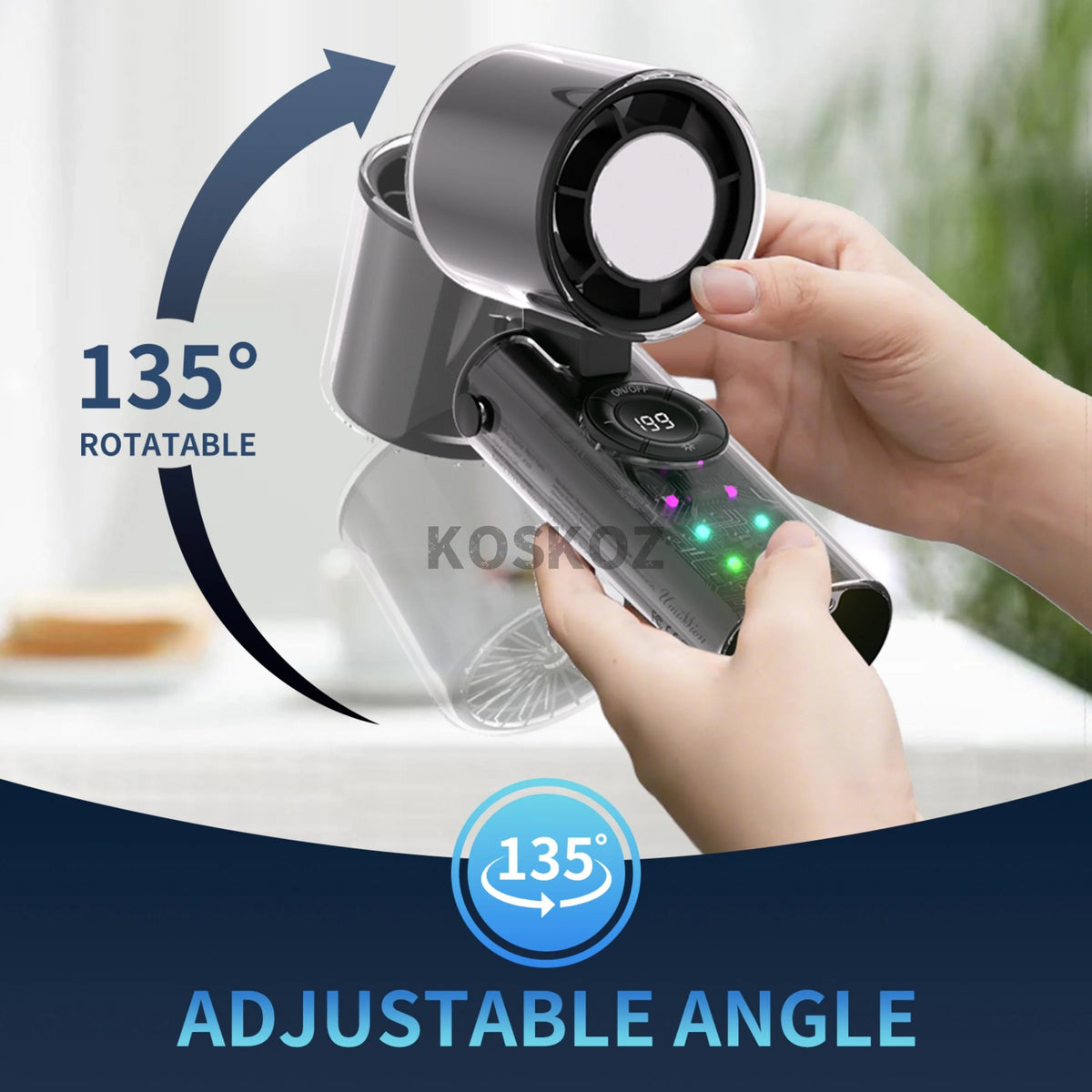 Portable Handheld Cool Mist Fan with LED Display