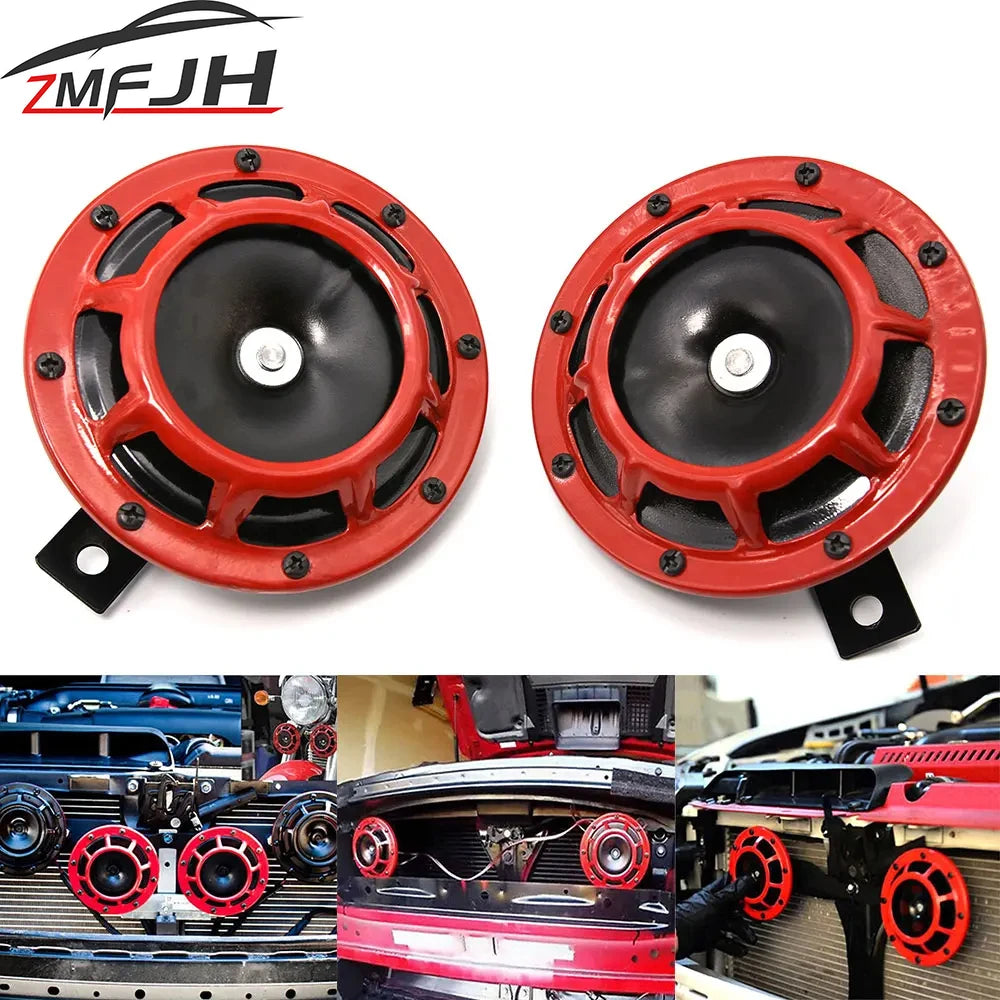 12V Super Loud Dual-Tone Air Horn Kit for Cars and Motorcycles