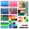 Mixed Color Resin Rhinestone Set with AB Finish – 24/28 Grid Flatback Drills for Crafting & Decoration