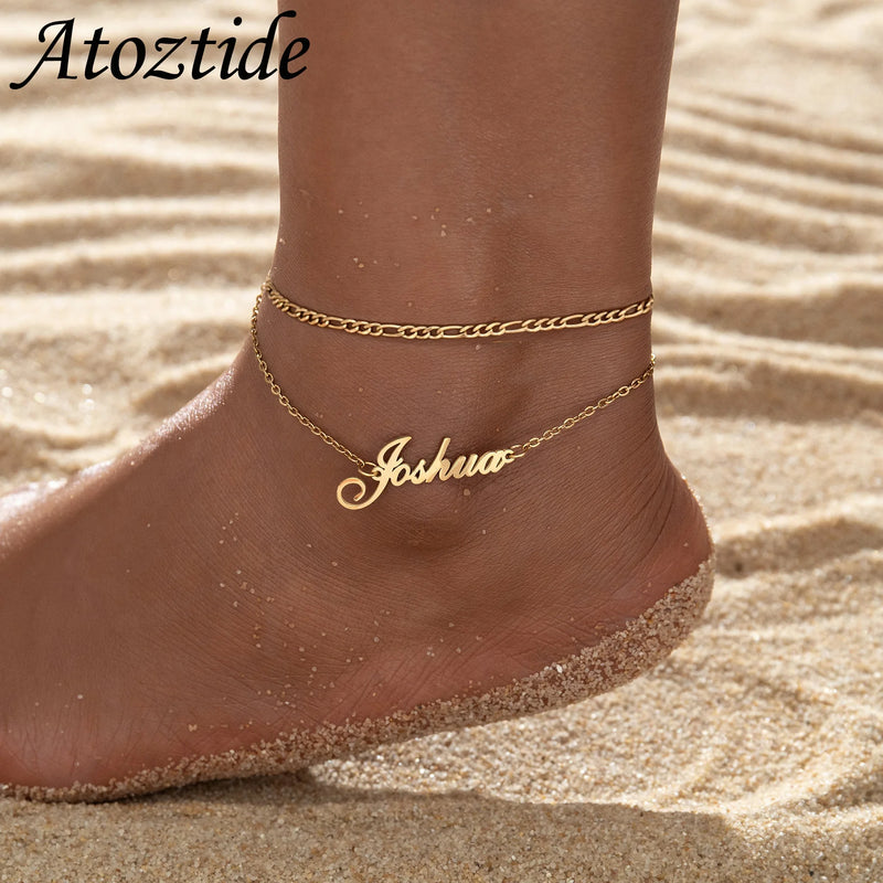 Personalized Double-Layer Name Anklet