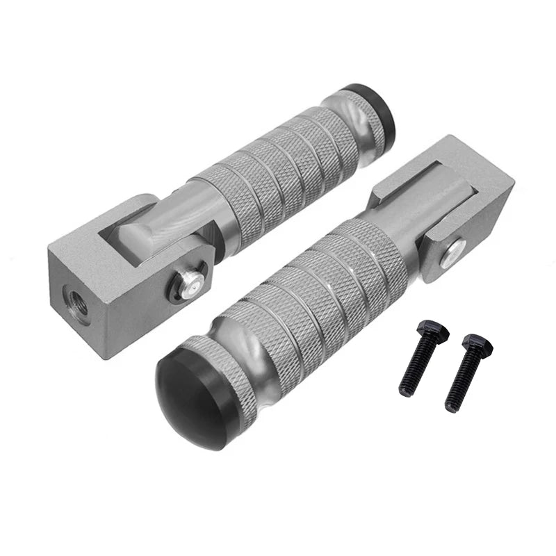 M8 Aluminum Alloy Foldable Motorcycle Rear Footrests (Pair)