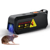 A black electric mouse trap device is shown next to a small rodent.