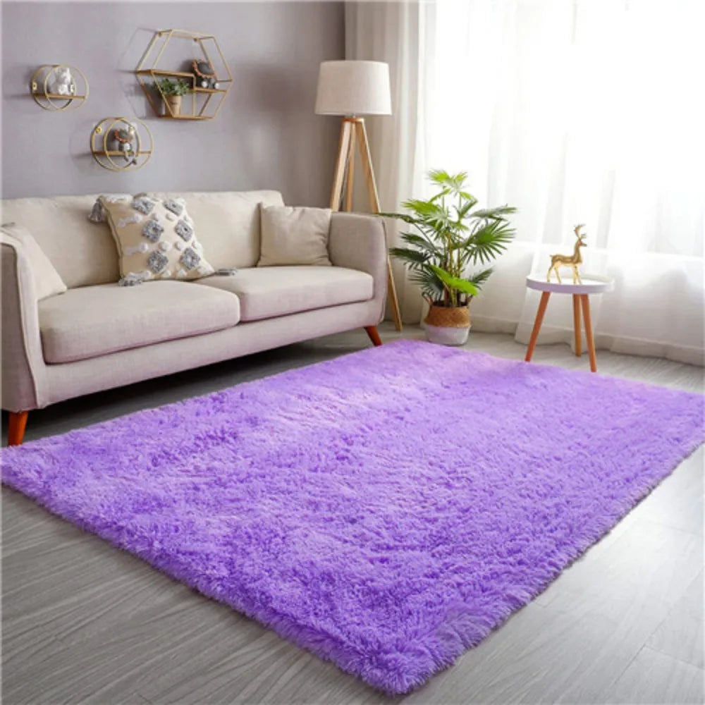 Plush Solid Color Area Rug for Living Room and Bedroom