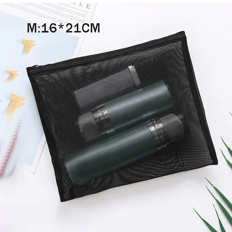 Breathable Mesh Makeup Bag Organizer - Multi-Purpose Travel Toiletry Pouch