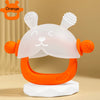 Bunny-Shaped Silicone Teether with Full-Hand Grip for Babies