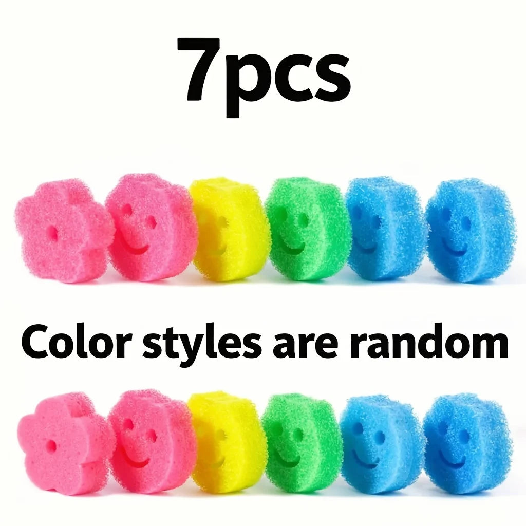 Smiley Face Color-Changing Cleaning Sponges (7-Pack)