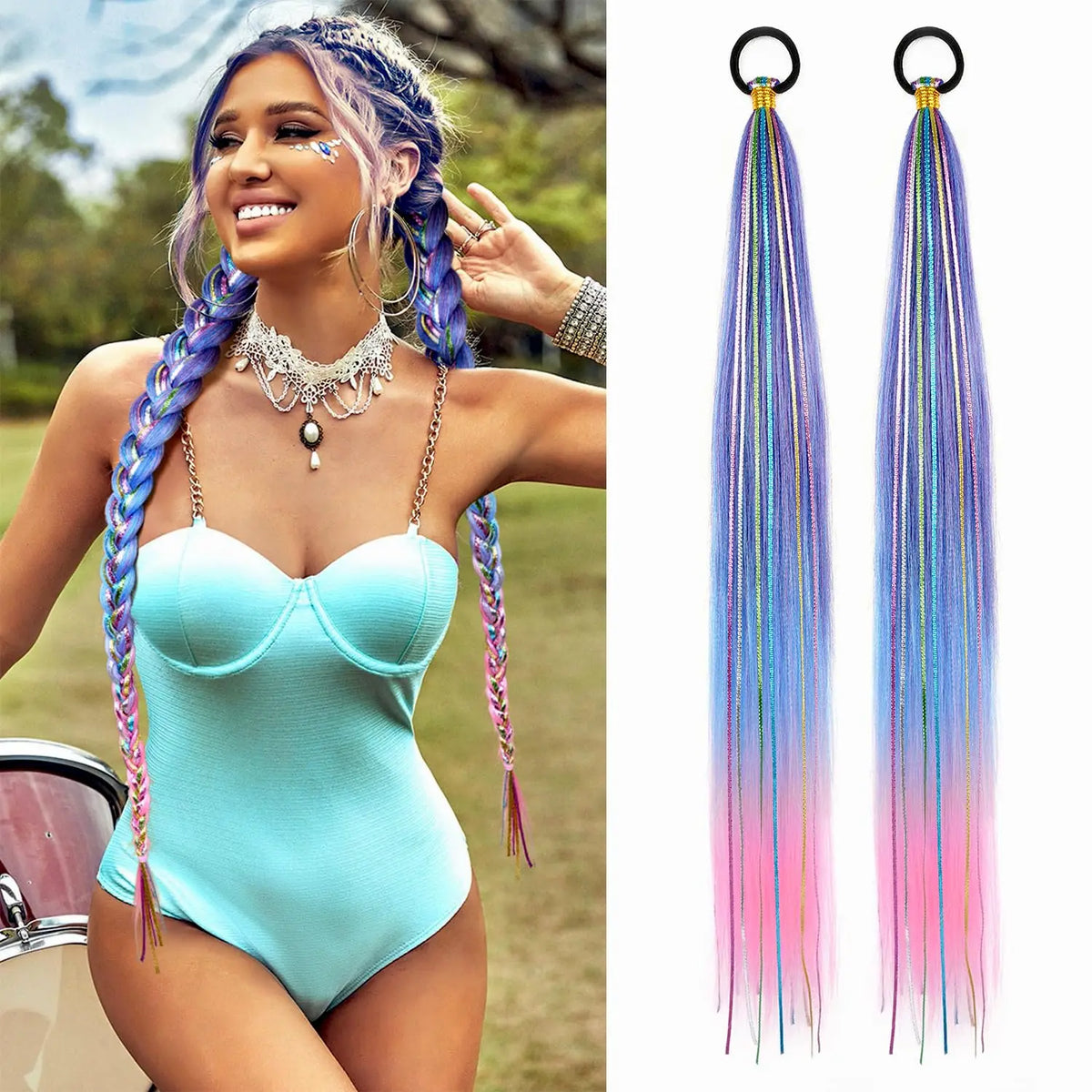 Long Straight Ombre Ponytail Extension