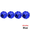 Set of four blue aluminum alloy dice design tire valve caps