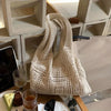 Handwoven Knit Shoulder Bag with Open-Weave Design