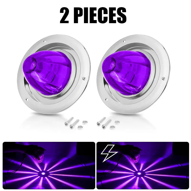 Two pieces of watermelon LED marker and turn signal lights for trucks, trailers, and RVs
