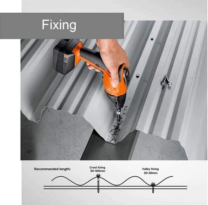 Self-Drilling Roofing Screws with Rubber Washer - Stainless Steel Hex Head