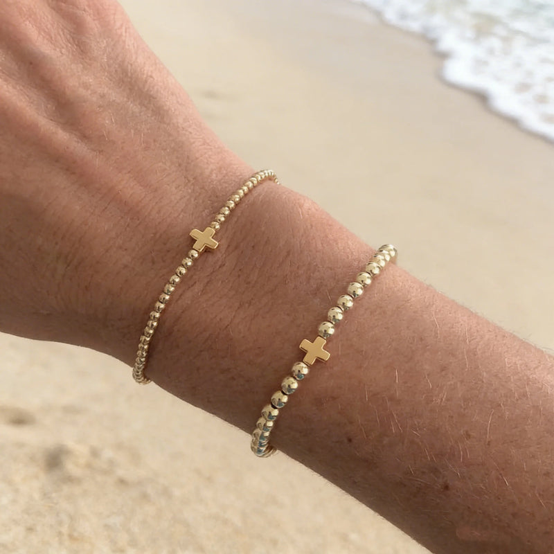 Elegant Gold-Plated Cross Bracelet for Women