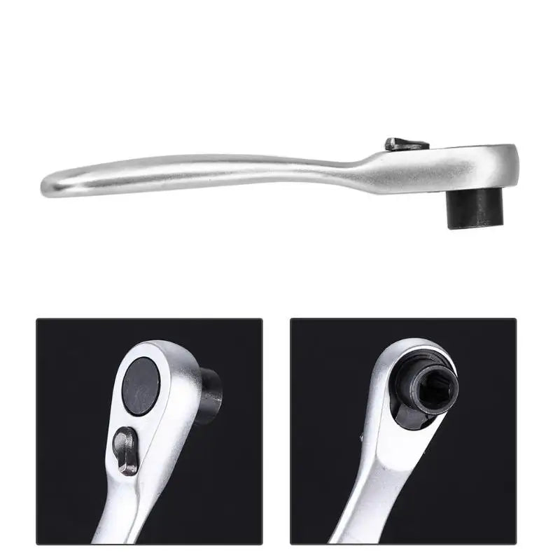 Compact 2-in-1 Ratchet Wrench with Socket and Bit Drives