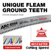 Close-up of an ARC-EDGE chrome vanadium steel fleam ground tooth saw blade for pruning and wood cutting